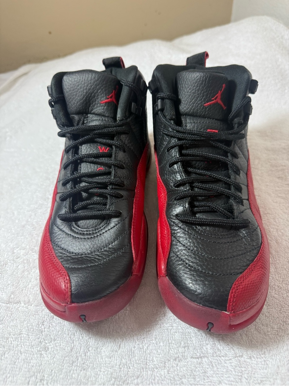 Air Jordan 12 Retro GS Flu Game Black Varsity Red 153265-002 Size 6.5Y 8 Wmns